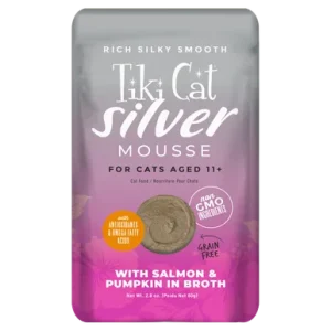 Tiki Cat Velvet Mousse w/ Salmon & Pumpkin in Broth Senior Wet Cat Food