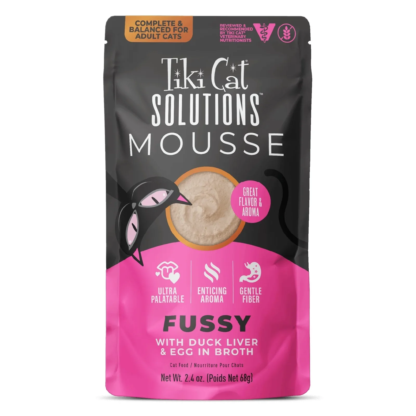Tiki Pet Cat Solutions Mousse Fussy, 2.4 oz each, Case of 12