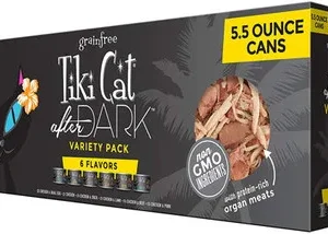 Tiki Pets Cat Dark 5.5Oz Variety Pack (Case Of 8)