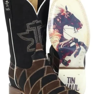 Tin Haul Mens Patch It Up Square Toe Boots