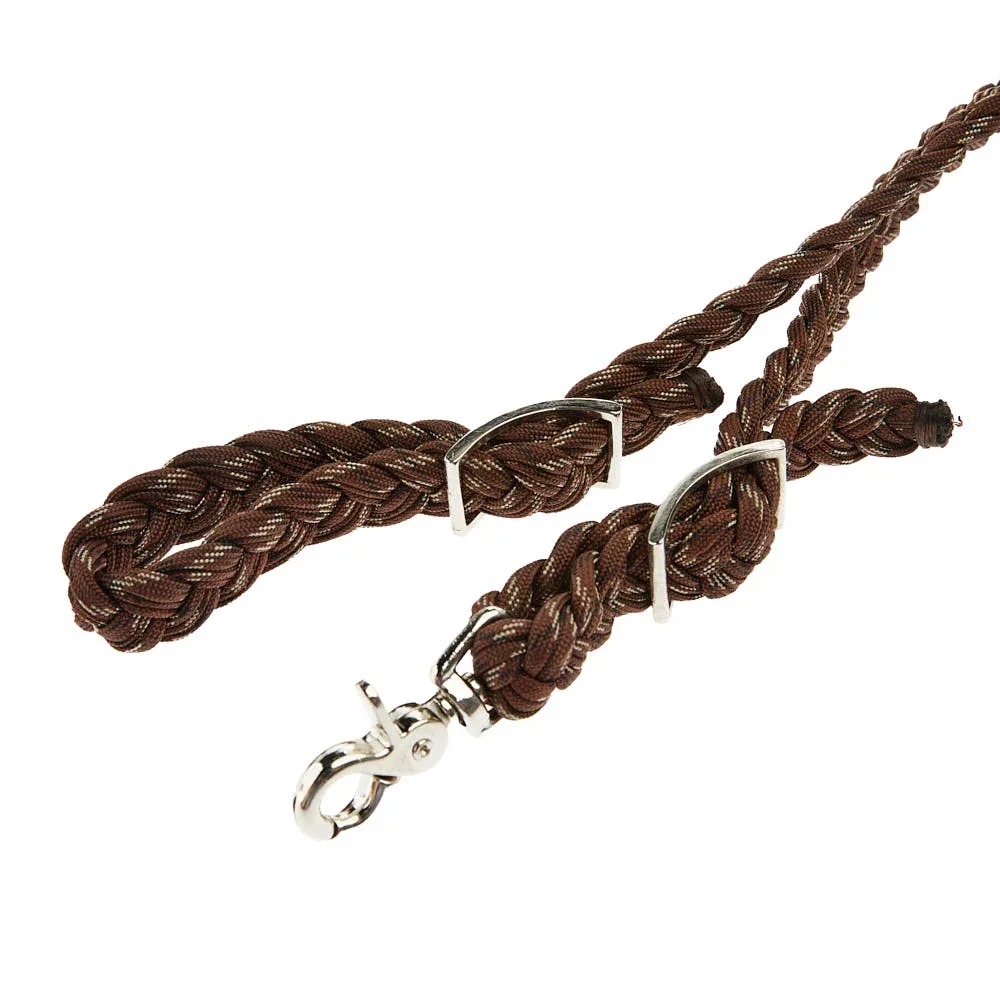 Tomahawk Brown Nylon Knot 3 Plait Rein - Image 2