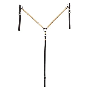 Tomahawk Leather Breastcollar with Rawhide Braided and Silver Accents