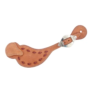 Tomahawk Spur Strap Shaped Roughout with Buckstitch