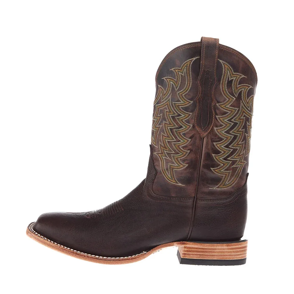 Tony Lama Men's Heritage Brown American Bison Vamp 11in Brown Cowhide Top - Image 2