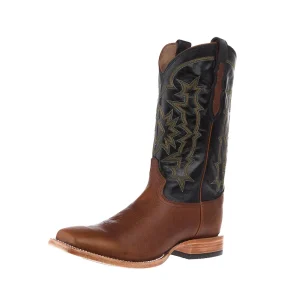 Tony Lama Men's Heritage Tan Cowhide Vamp 13in Black Cowhide Top