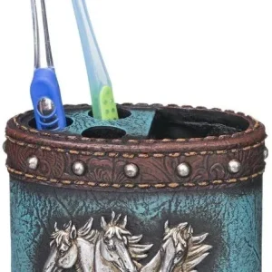 Toothbrush Hold Leather Design 2 1/4 x 4 1/4 x 4