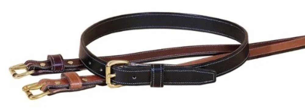 Tory 1In Stitched Belt With Brass Buckle 26 Brn/Nick