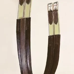Tory Contour English Girth with Elastic 44 Oakbark