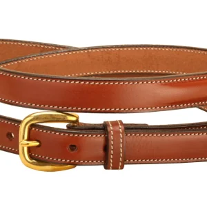 Tory Leather 3/4" Raised Belt with Brass Buckle & Nameplate Space