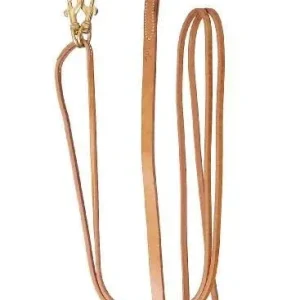 Tory Lthr Draw Reins Sliding Rein Snaps Chestnut
