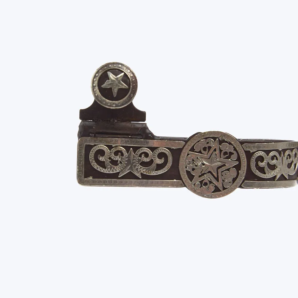 Tough 1 Antique Brown Steel with Stars Spurs - Image 2