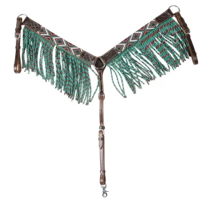 Tough 1 Beaded Turquoise and Brown Breast Collar