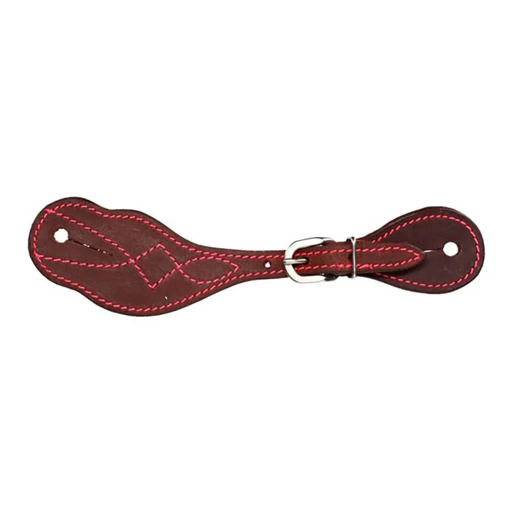 Tough 1 Ladies Pink Harness Leather Colored Spur Straps