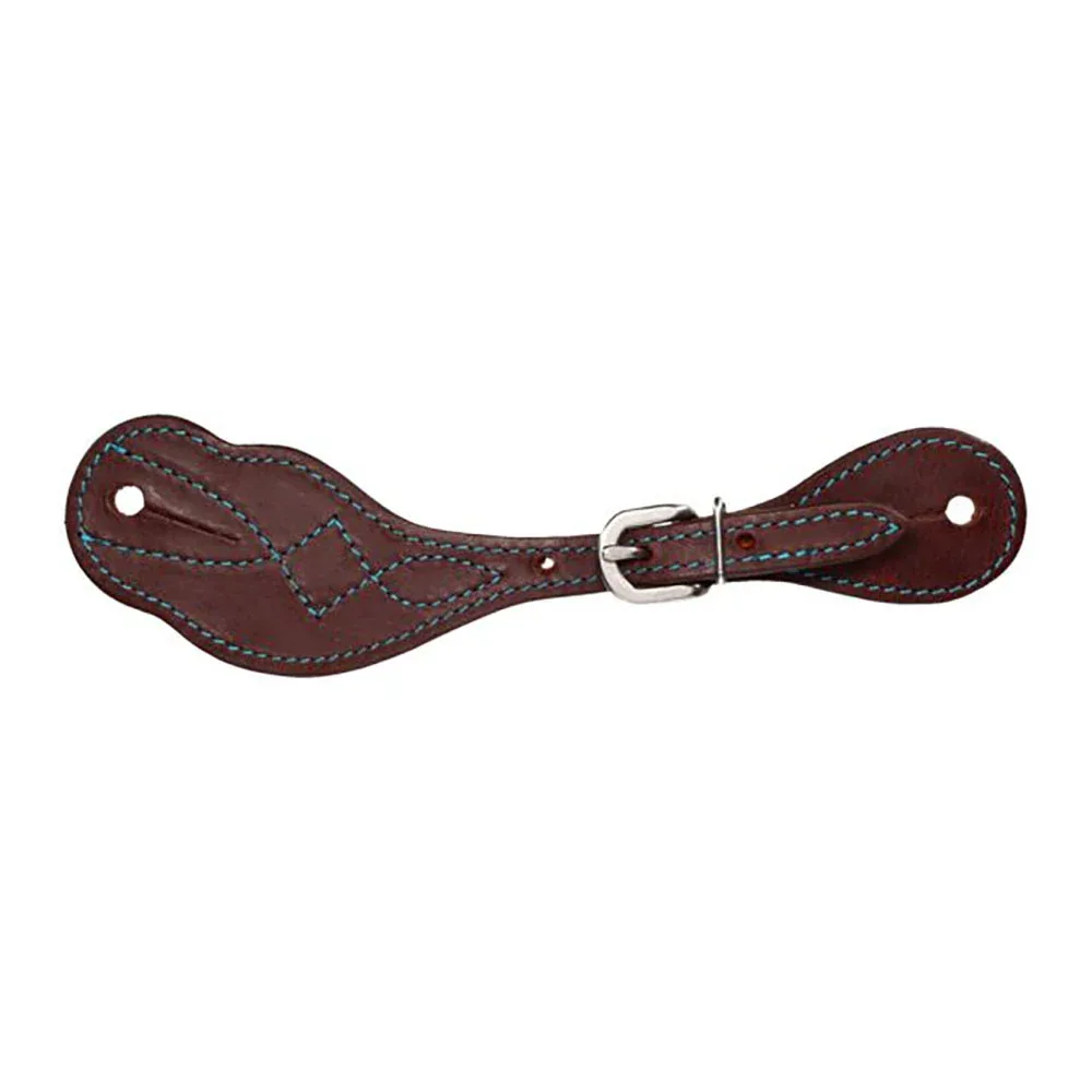Tough 1 Ladies Turquoise Harness Leather Colored Spur Straps