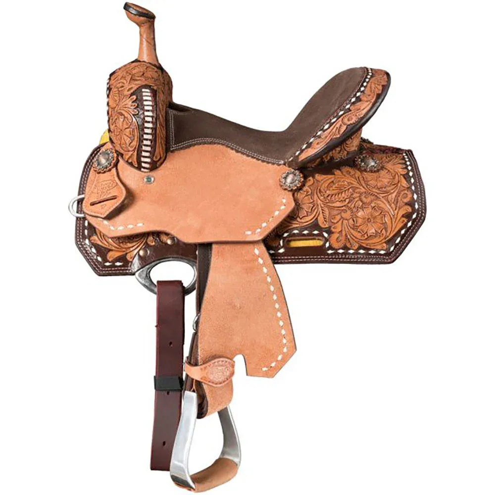 Tough 1 Light Antique Bute 12in Youth Barrel Saddle