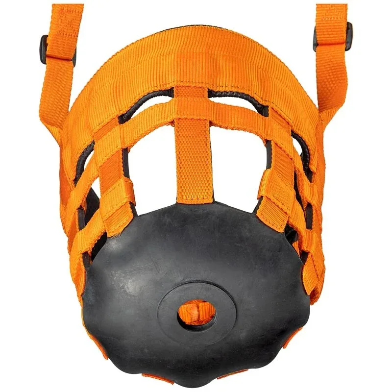 Tough 1 Nylon Grazing Muzzle Orange Horse - Image 2