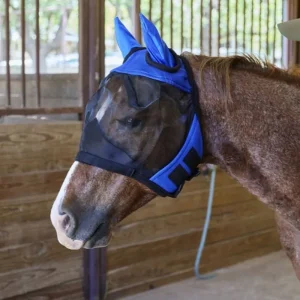 Tough 1 Royal Blue Comfort Mesh Fly Mask with Ears and Removable Nose Piece