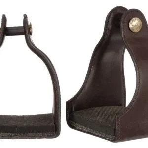 Tough1 Leather Covered Padded Endurance Stirrups