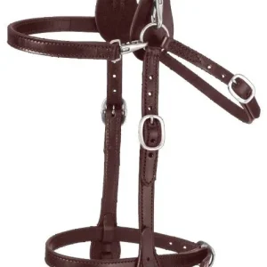 Tough1 Leather Mule Headstall with Cavesson