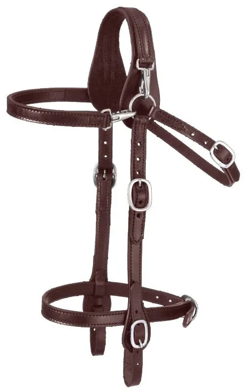 Tough1 Leather Mule Headstall with Cavesson