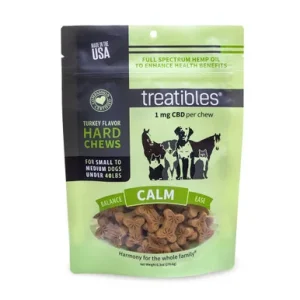 Treatibles Calm Full Spectrum Hemp Oil Hard Chews for Small to Medium Dogs