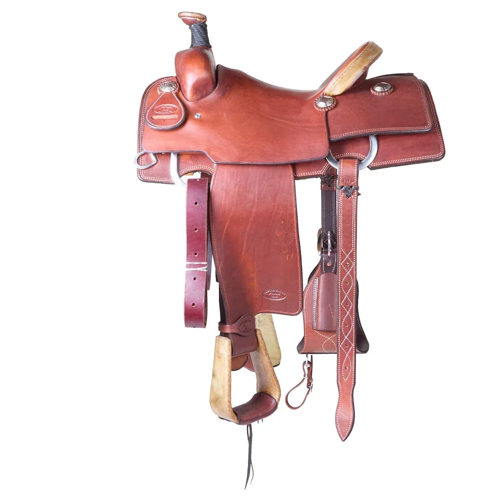 Trent Ward 14.5in Mahogany Slick out with Rawhide Cantle Team Roper - Image 2