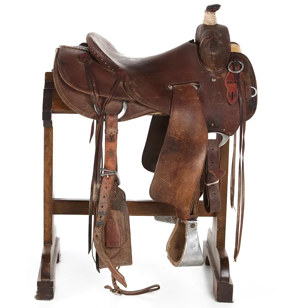 Trent Ward Used 16in Roughout Seat Rig Pencil Roll Ranch Roper - Image 2