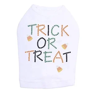 Trick or Treat with Candy Corn Rhinestone Tank Top - Many Colors