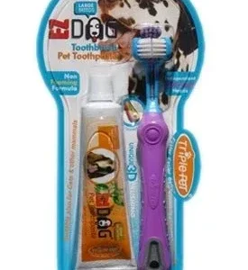 Triple Pet Toothbrush Kit for Large Breeds