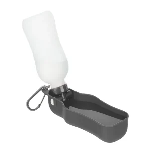 Trixie Travel Bottle with Bowl for Dogs and Cats (Black/White)