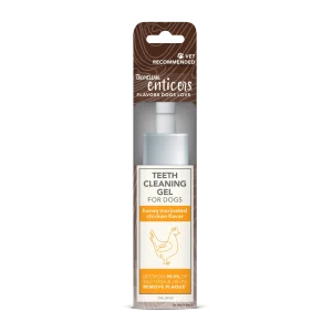 TropiClean Enticers Teeth Cleaning Gel for Dogs Honey Marinated Chicken 2 oz
