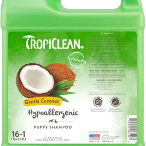 TropiClean Gentle Coconut Hypoallergenic Puppy and Kitten Pet Shampoo, 1 gal