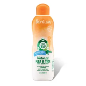 TropiClean Natural Flea & Tick Soothing Dog Shampoo, Plus Soothing for Dogs and Puppies