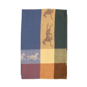 Trotting Horses Waffle Weave Kitchen Towel 28 x 20