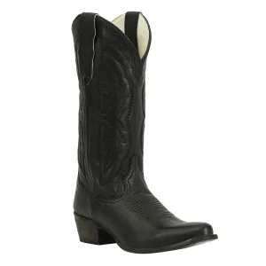 TuffRider Ladies Cowtown Mid Height Embroidered Leather Snip Toe Western Boots