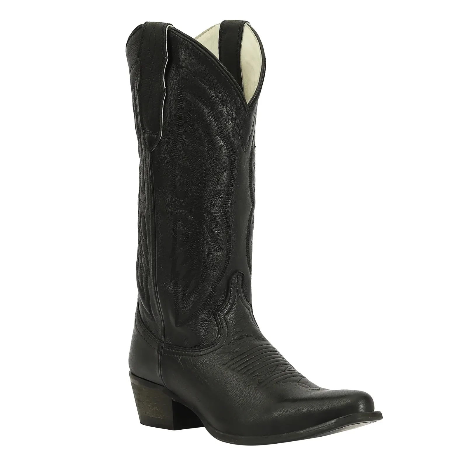 TuffRider Ladies Cowtown Mid Height Embroidered Leather Snip Toe Western Boots