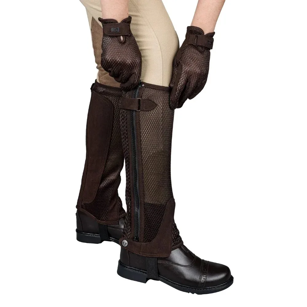 TuffRider Ladies Double Up Air Mesh Half Chap and Glove Set - Image 2