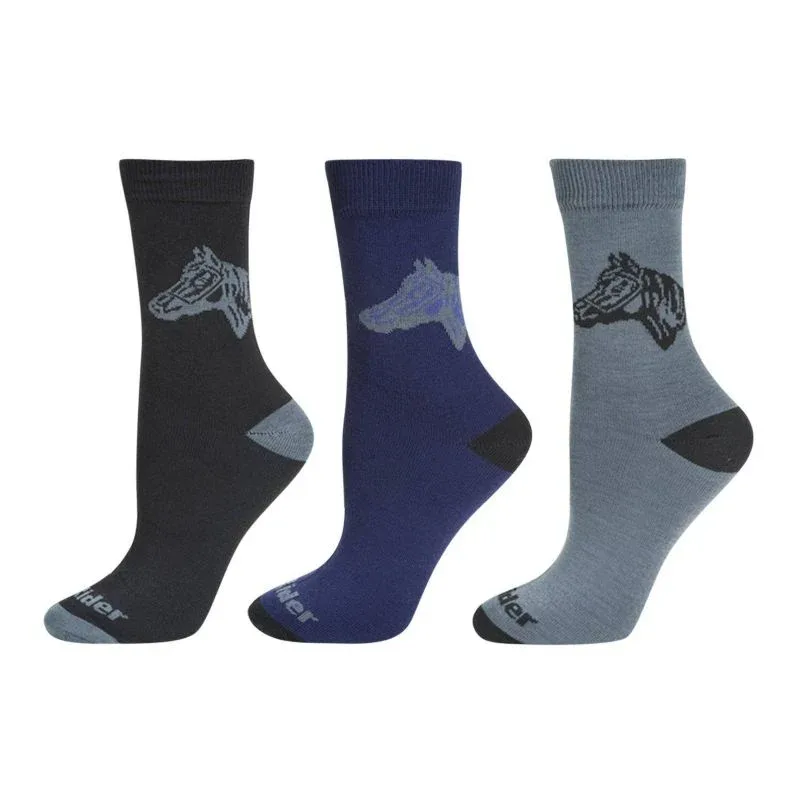 TuffRider Ladies Starter Socks 3pk Black