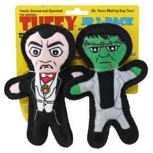 Tuffy Dog Toys Jr Dracula & Frankenstein 2 Pack
