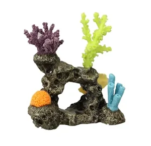 Turtle Reef Island 7.5" x 5.5" x 8" Rock Brown Color
