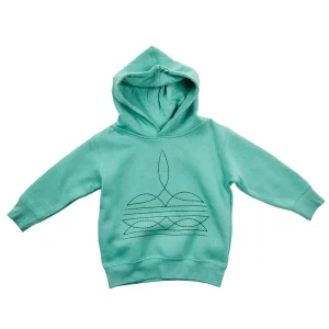 Twisted Filly Toddler Boot Stitch Turquoise Hoodie