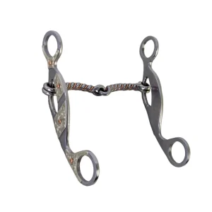 Twisted Snaffle Gag Bit with Floral Trim