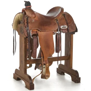 Twister Saddle Shop Used 15in 3/4 Floral Tooled Team Roping Saddle