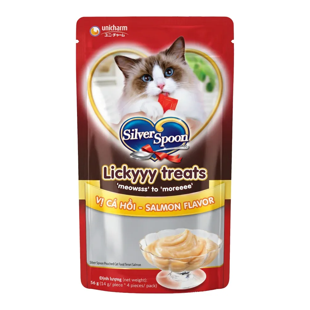 Unicharm Silver Spoon Licky Creamy Salmon Puree Stick Torori Salmon Cat Treats