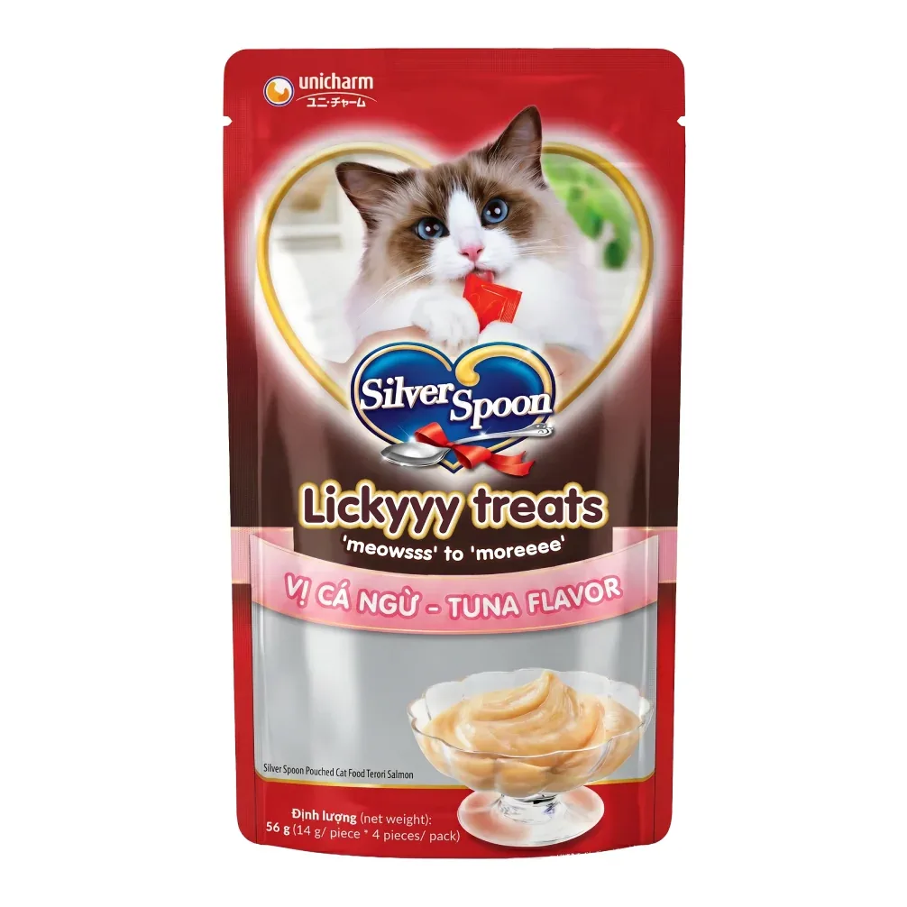 Unicharm Silver Spoon Licky Creamy Tuna Puree Sticks Torori Maguro Cat Treats