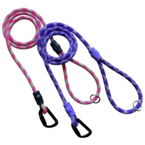 Upcycled Adventure Climbing Pink/ Purple Tones Rope Dog Leash, Assorted Colors