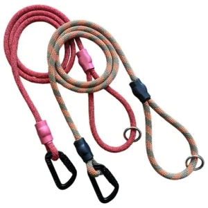 Upcycled Adventure Climbing Warm Tones Rope Dog Leash, Assorted Colors