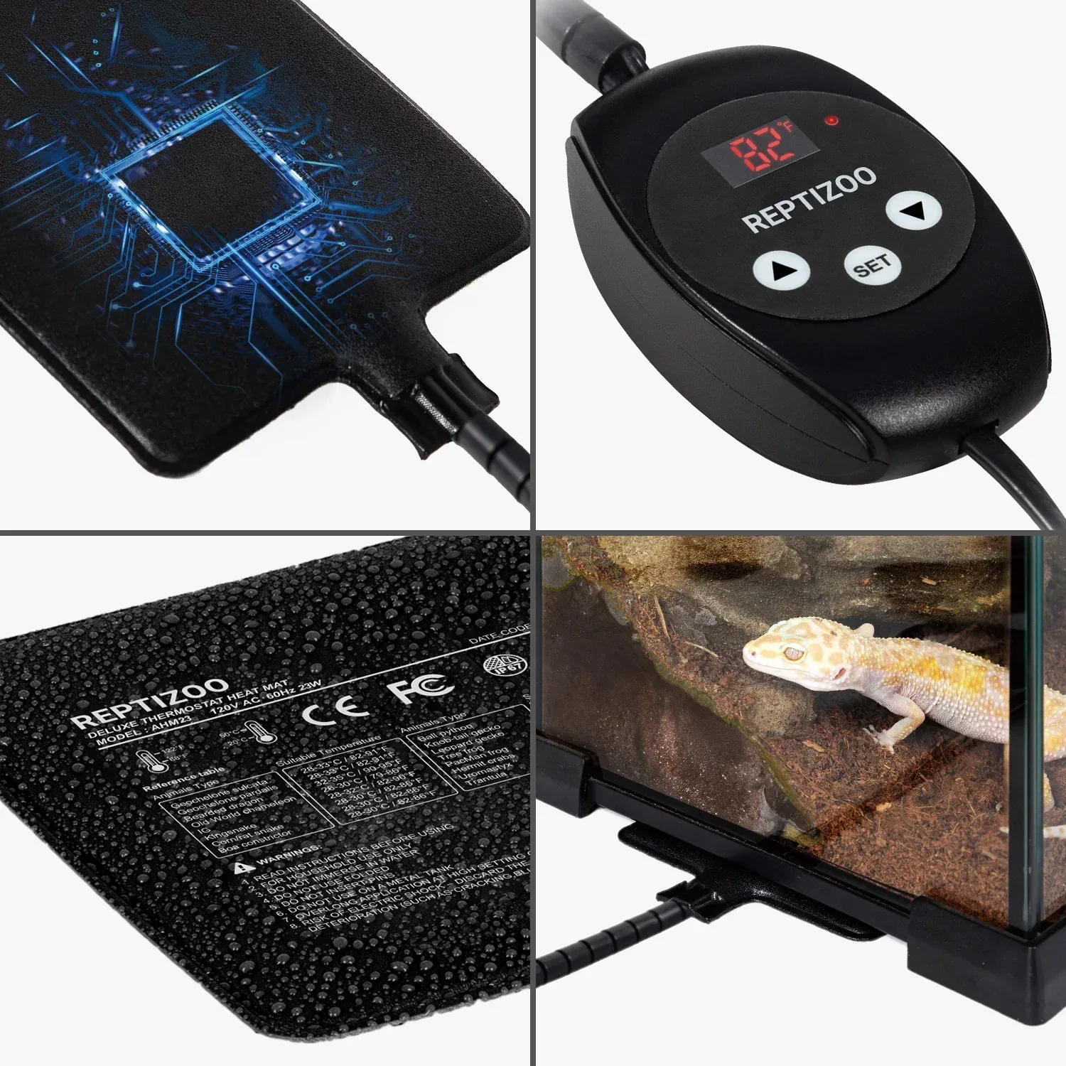 Upgrade Reptile Heat Mat with Thermostat - For Hermit Crab Snake Lizard - Image 2