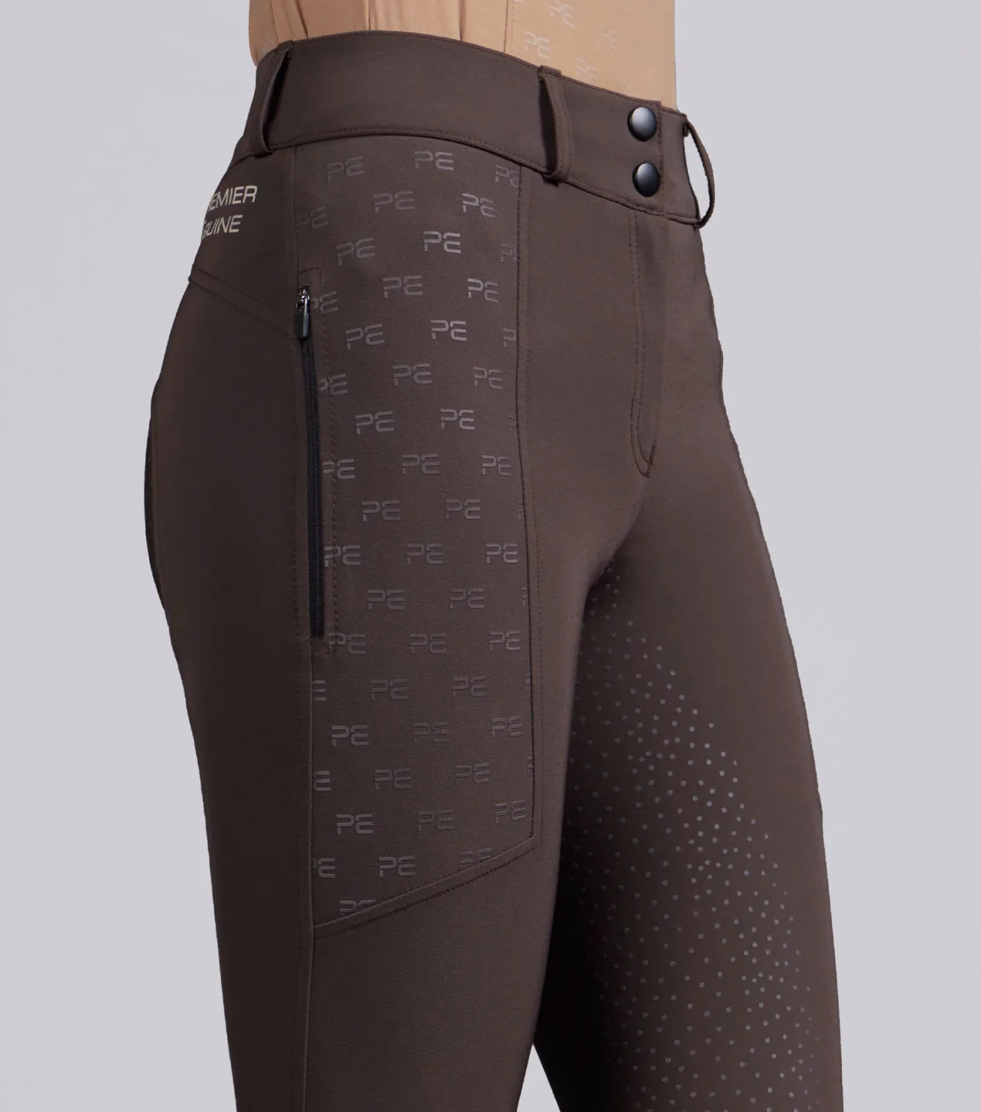 Valerius Womens Gel Full Seat Riding Breeches Brown - Image 2