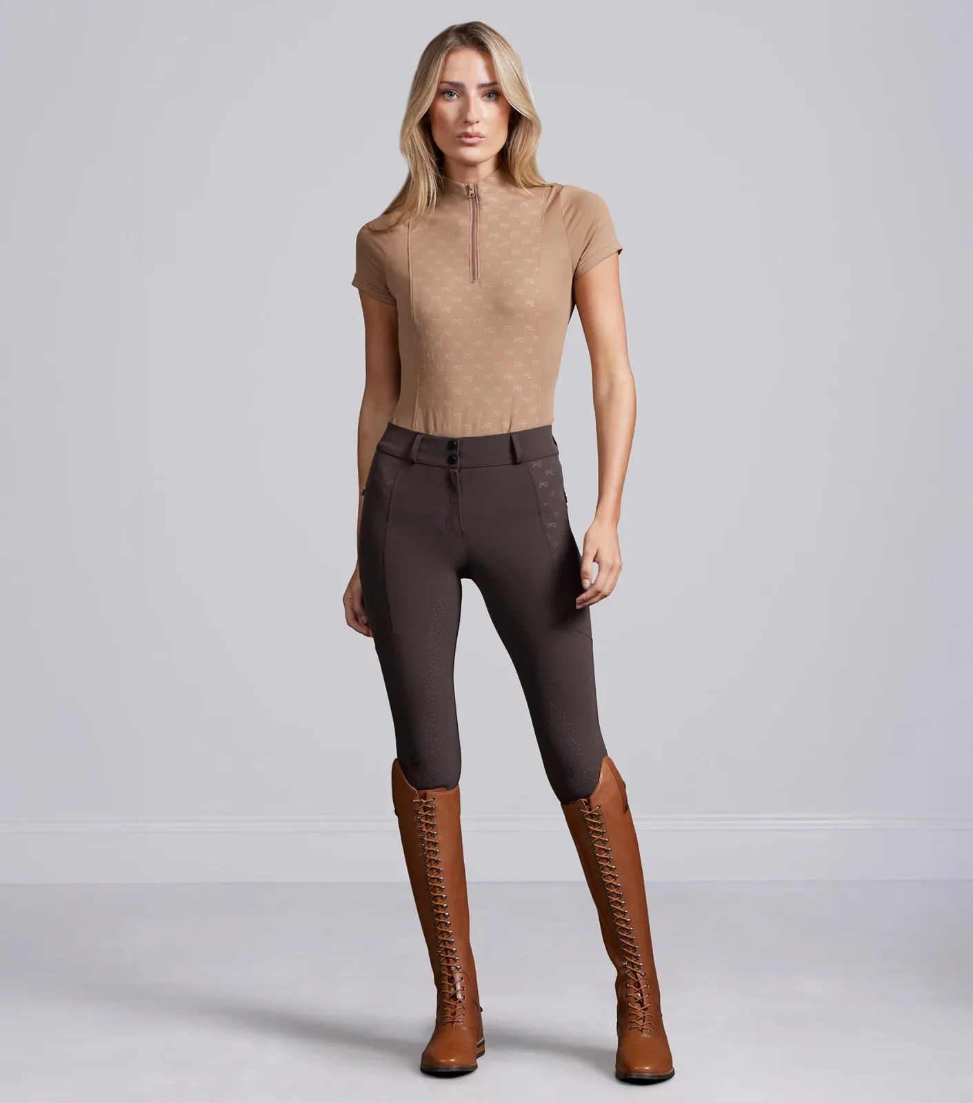 Valerius Womens Gel Full Seat Riding Breeches Brown